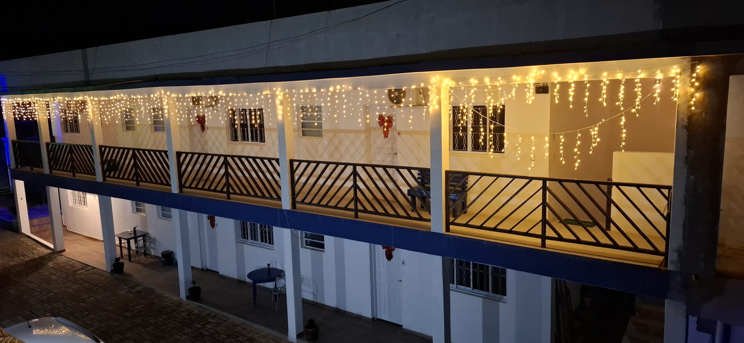 Vista dos quartos confortáveis da Pousada Félix em São Gabriel RS